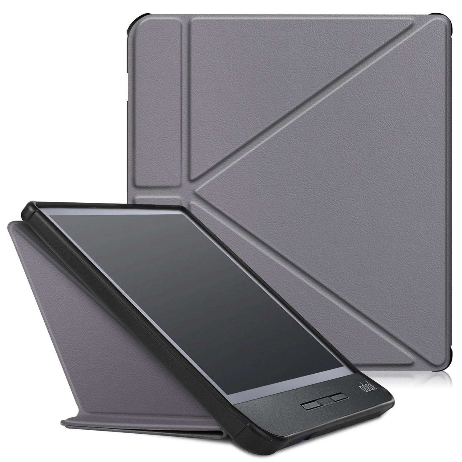 BASEY. Hoes Geschikt voor Kobo Libra H2O Hoesje Bookcase Cover Hoes - Hoesje Geschikt voor Kobo Libra H2O Hoes Cover Case - Grijs