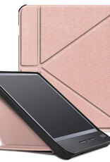 BASEY. Hoes Geschikt voor Kobo Libra H2O Hoesje Bookcase Cover Hoes - Hoesje Geschikt voor Kobo Libra H2O Hoes Cover Case - Rosé Goud