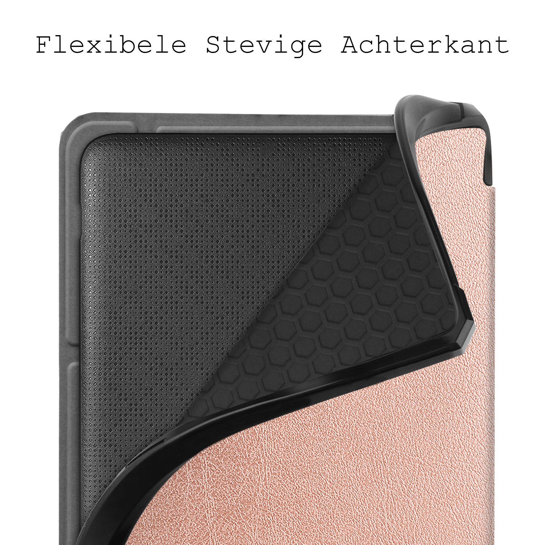 BASEY. Hoes Geschikt voor Kobo Libra H2O Hoesje Bookcase Cover Hoes - Hoesje Geschikt voor Kobo Libra H2O Hoes Cover Case - Rosé Goud