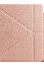 NoXx Hoes Geschikt voor Kobo Libra H2O Hoesje Bookcase Cover Book Case Hoes Sleepcover - Rosé Goud