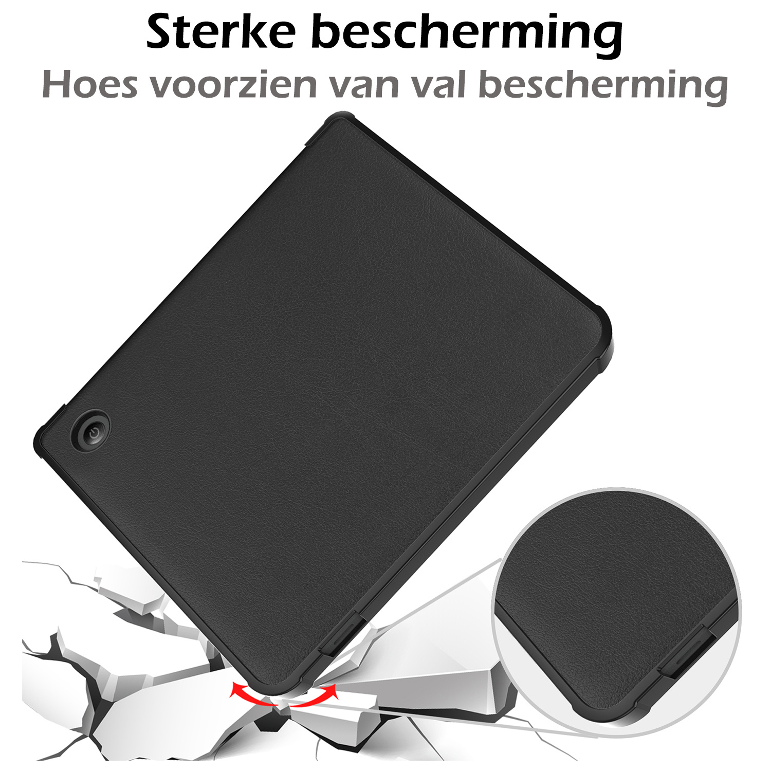 Nomfy Hoesje Geschikt voor Kobo Libra H2O Hoes Book Case - Hoes Geschikt voor Kobo Libra H2O Hoesje Book Cover - Zwart