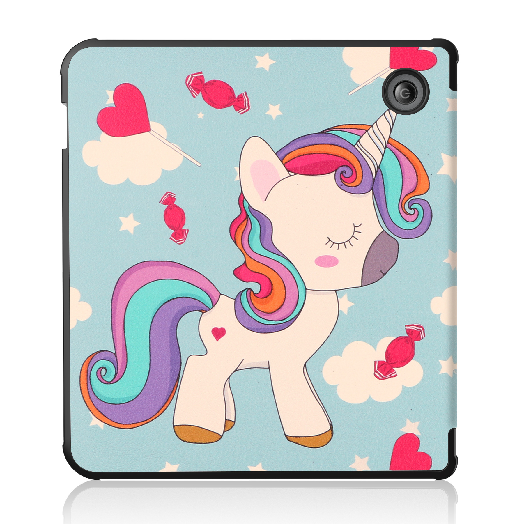 BASEY. Hoes Geschikt voor Kobo Sage Hoesje Bookcase Cover Hoes - Hoesje Geschikt voor Kobo Sage Hoes Cover Case - Eenhoorn