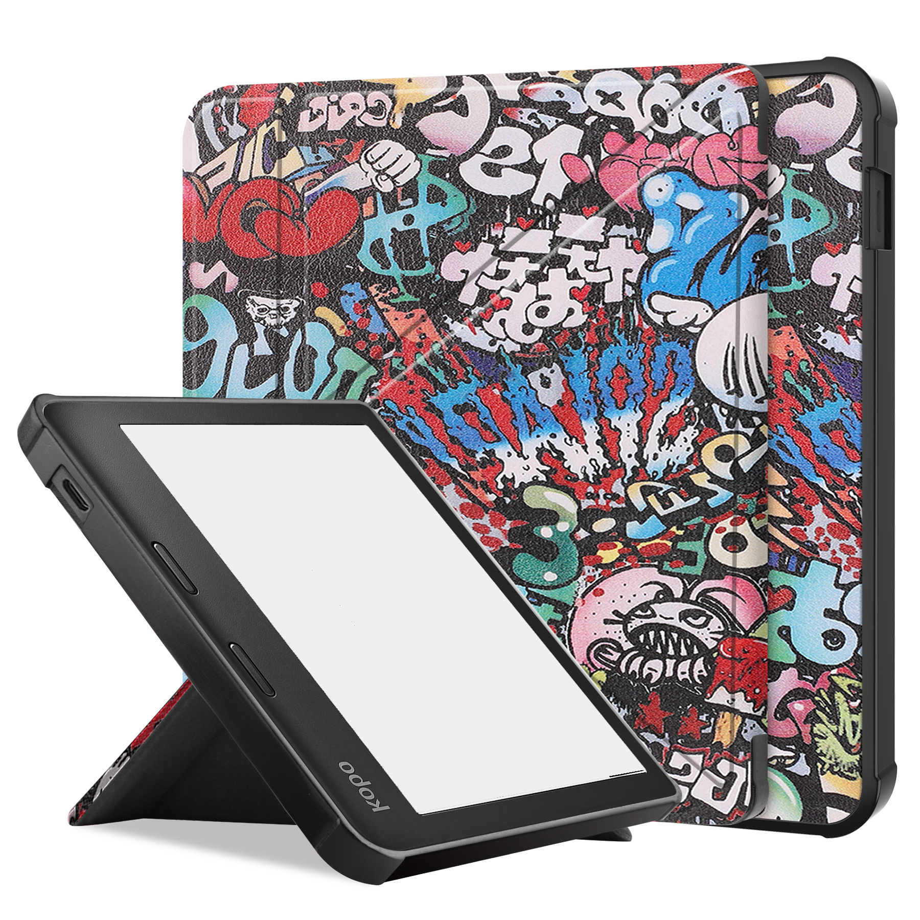 BASEY. Hoes Geschikt voor Kobo Sage Hoesje Bookcase Cover Hoes - Hoesje Geschikt voor Kobo Sage Hoes Cover Case - Graffity