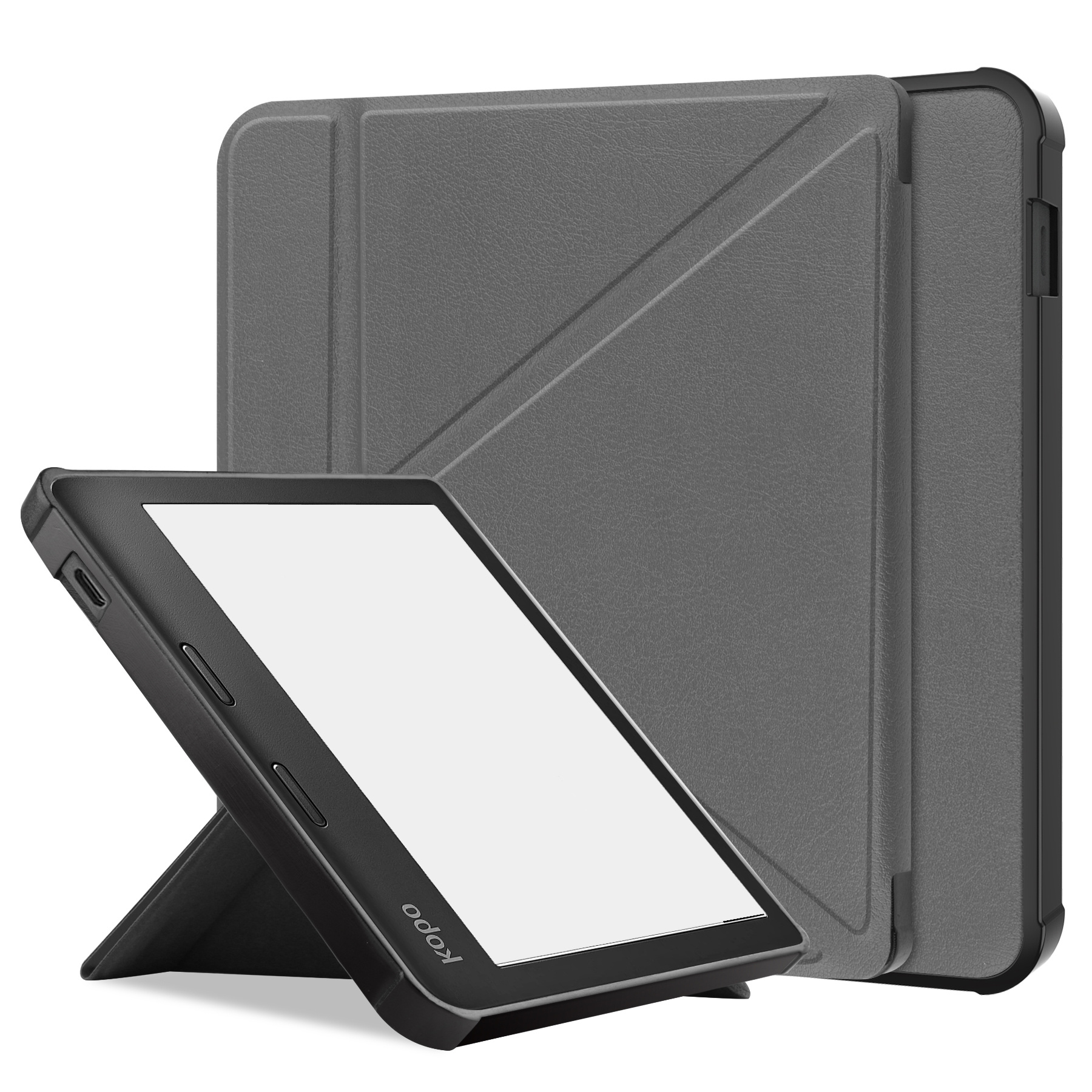 BASEY. Hoes Geschikt voor Kobo Sage Hoesje Bookcase Cover Hoes - Hoesje Geschikt voor Kobo Sage Hoes Cover Case - Grijs