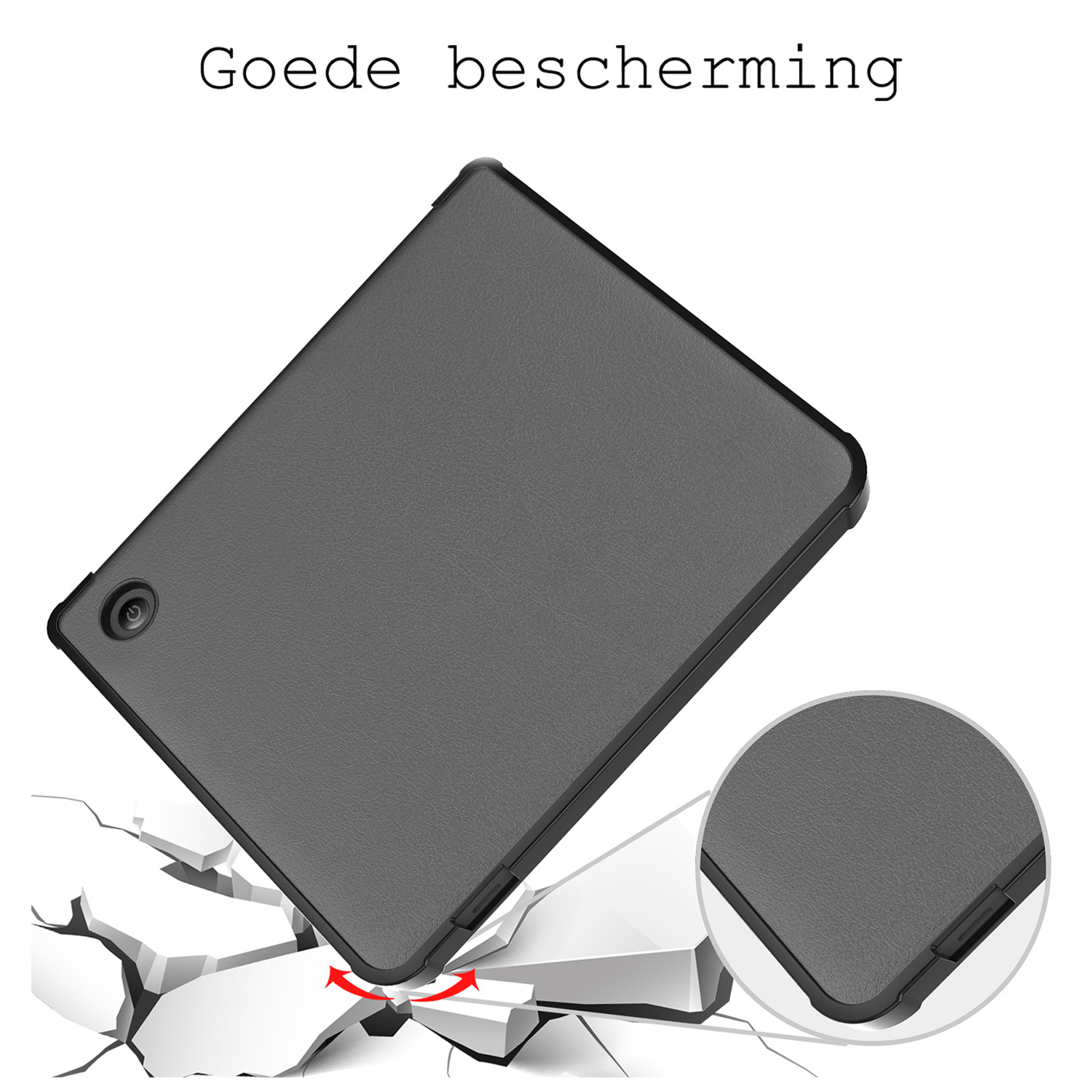 BASEY. Hoes Geschikt voor Kobo Sage Hoesje Bookcase Cover Hoes - Hoesje Geschikt voor Kobo Sage Hoes Cover Case - Grijs