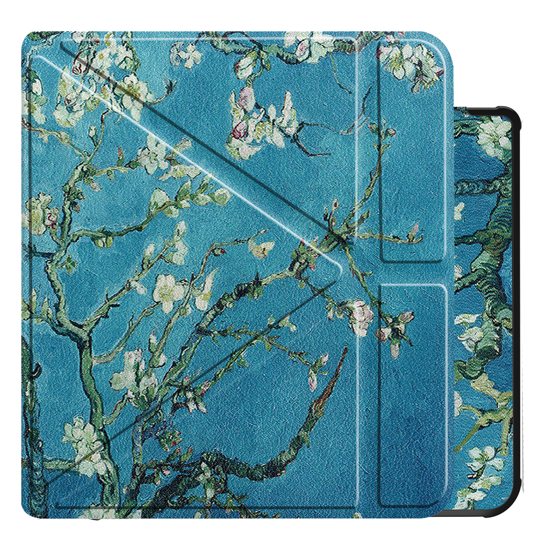 NoXx Hoes Geschikt voor Kobo Sage Hoesje Bookcase Cover Book Case Hoes Sleepcover - Bloesem