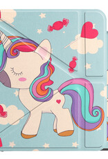 NoXx Hoes Geschikt voor Kobo Sage Hoesje Bookcase Cover Book Case Hoes Sleepcover - Eenhoorn