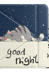 NoXx Hoes Geschikt voor Kobo Sage Hoesje Bookcase Cover Book Case Hoes Sleepcover - Kat
