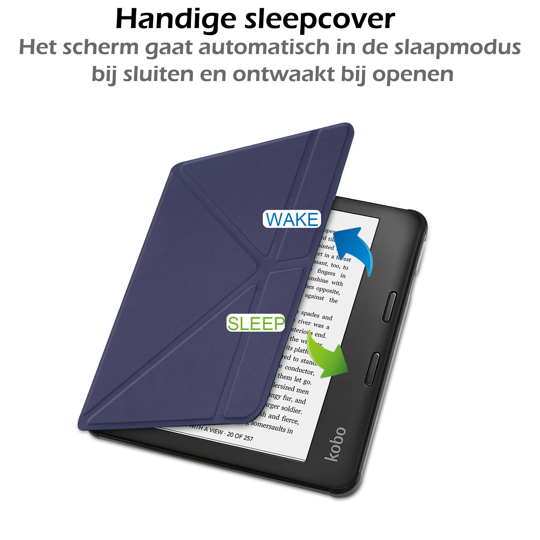 Nomfy Hoesje Geschikt voor Kobo Sage Hoes Book Case - Hoes Geschikt voor Kobo Sage Hoesje Book Cover - Donkerblauw