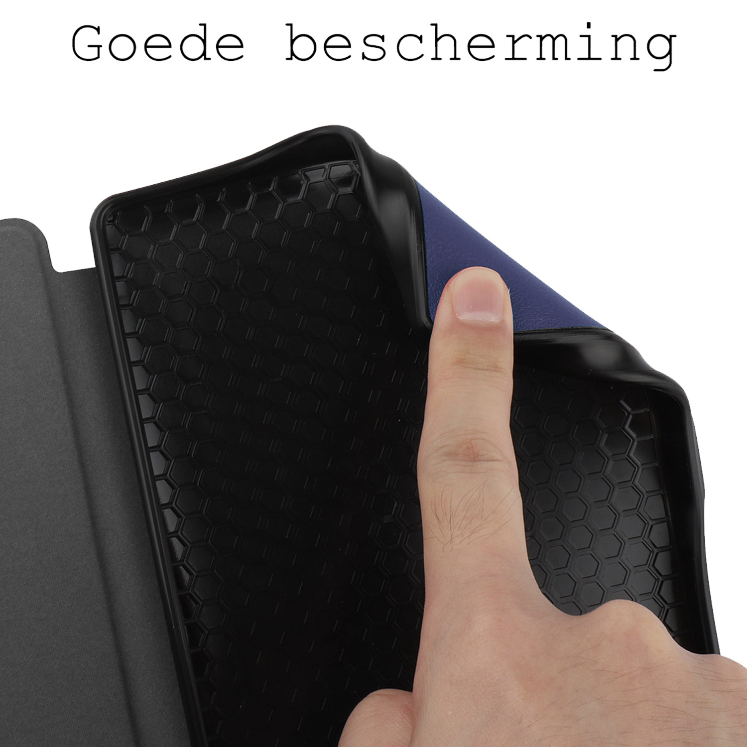 BASEY. Hoes Geschikt voor Kobo Nia Hoesje Bookcase Cover Hoes - Hoesje Geschikt voor Kobo Nia Hoes Cover Case - Donkerblauw