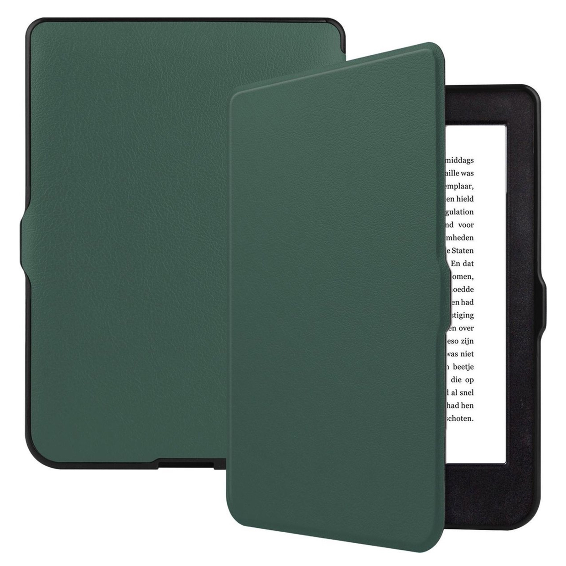 BASEY. Hoes Geschikt voor Kobo Nia Hoesje Bookcase Cover Hoes - Hoesje Geschikt voor Kobo Nia Hoes Cover Case - Donkergroen
