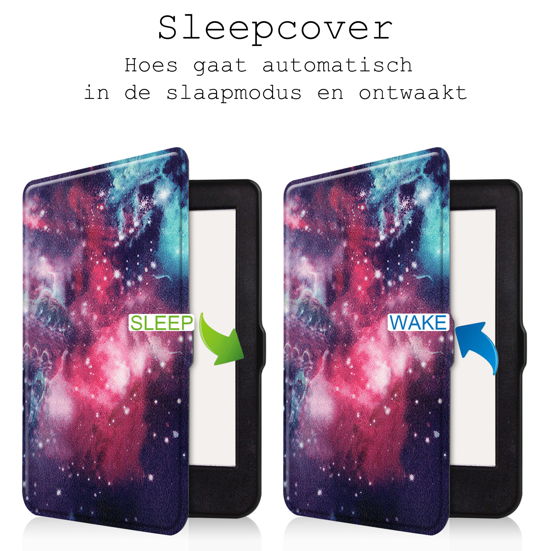 BASEY. Hoes Geschikt voor Kobo Nia Hoesje Bookcase Cover Hoes - Hoesje Geschikt voor Kobo Nia Hoes Cover Case - Galaxy