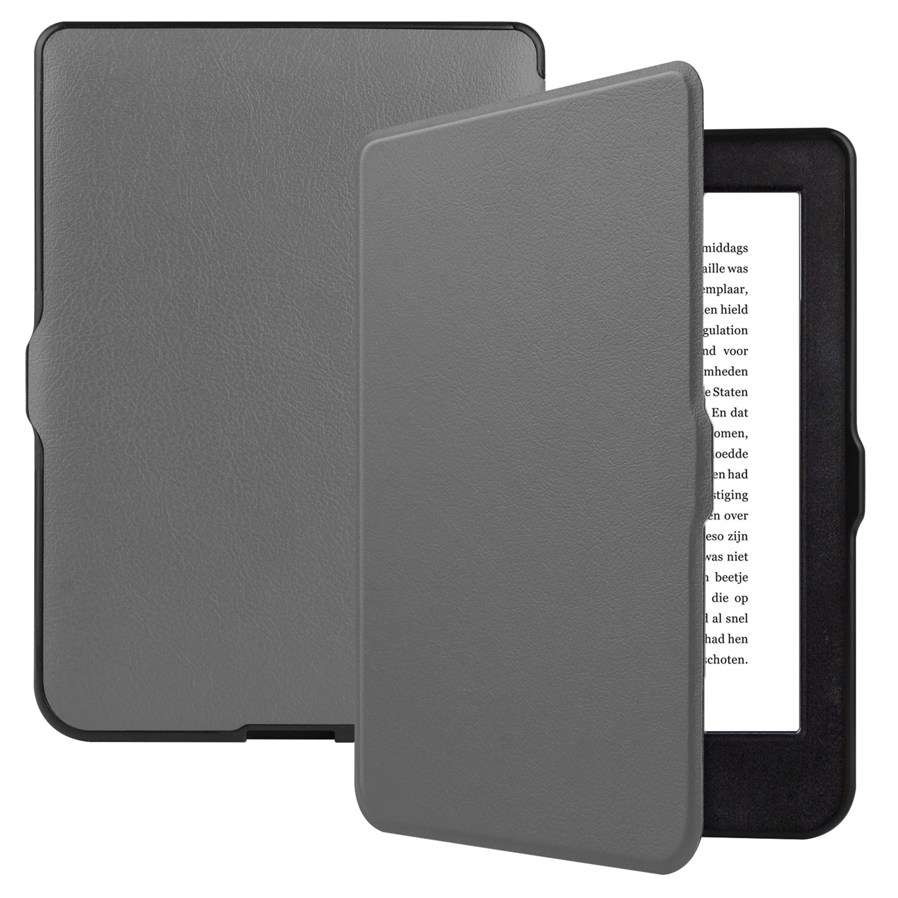 BASEY. Hoes Geschikt voor Kobo Nia Hoesje Bookcase Cover Hoes - Hoesje Geschikt voor Kobo Nia Hoes Cover Case - Grijs