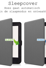 BASEY. Hoes Geschikt voor Kobo Nia Hoesje Bookcase Cover Hoes - Hoesje Geschikt voor Kobo Nia Hoes Cover Case - Grijs