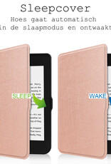 BASEY. Hoes Geschikt voor Kobo Nia Hoesje Bookcase Cover Hoes - Hoesje Geschikt voor Kobo Nia Hoes Cover Case - Rosé Goud