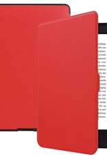 BASEY. Hoes Geschikt voor Kobo Nia Hoesje Bookcase Cover Hoes - Hoesje Geschikt voor Kobo Nia Hoes Cover Case - Rood