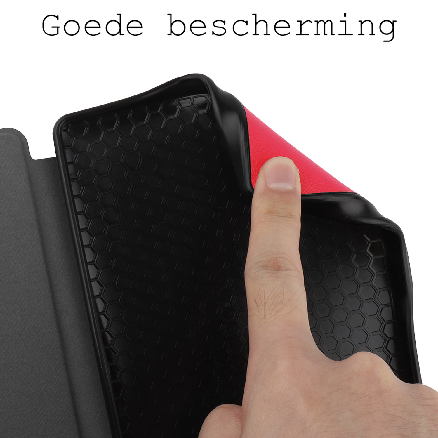 BASEY. Hoes Geschikt voor Kobo Nia Hoesje Bookcase Cover Hoes - Hoesje Geschikt voor Kobo Nia Hoes Cover Case - Rood