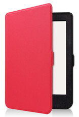 BASEY. Hoes Geschikt voor Kobo Nia Hoesje Bookcase Cover Hoes - Hoesje Geschikt voor Kobo Nia Hoes Cover Case - Rood