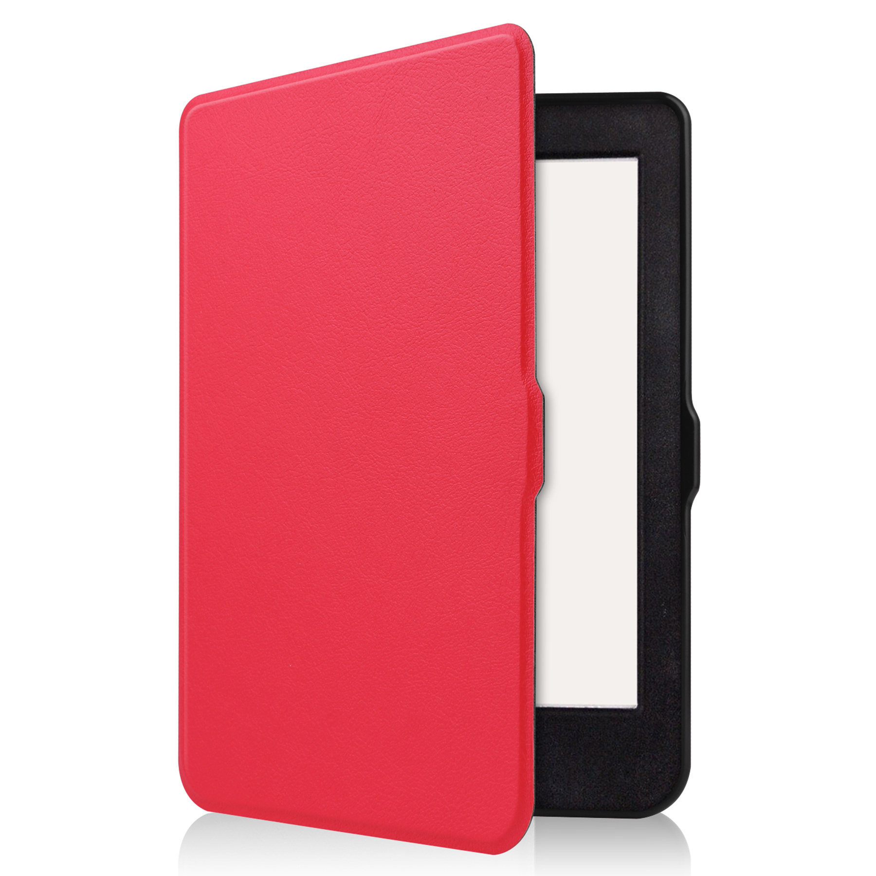 BASEY. Hoes Geschikt voor Kobo Nia Hoesje Bookcase Cover Hoes - Hoesje Geschikt voor Kobo Nia Hoes Cover Case - Rood