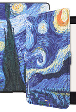 BASEY. Hoes Geschikt voor Kobo Nia Hoesje Bookcase Cover Hoes - Hoesje Geschikt voor Kobo Nia Hoes Cover Case - Sterrenhemel