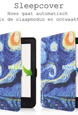 BASEY. Hoes Geschikt voor Kobo Nia Hoesje Bookcase Cover Hoes - Hoesje Geschikt voor Kobo Nia Hoes Cover Case - Sterrenhemel