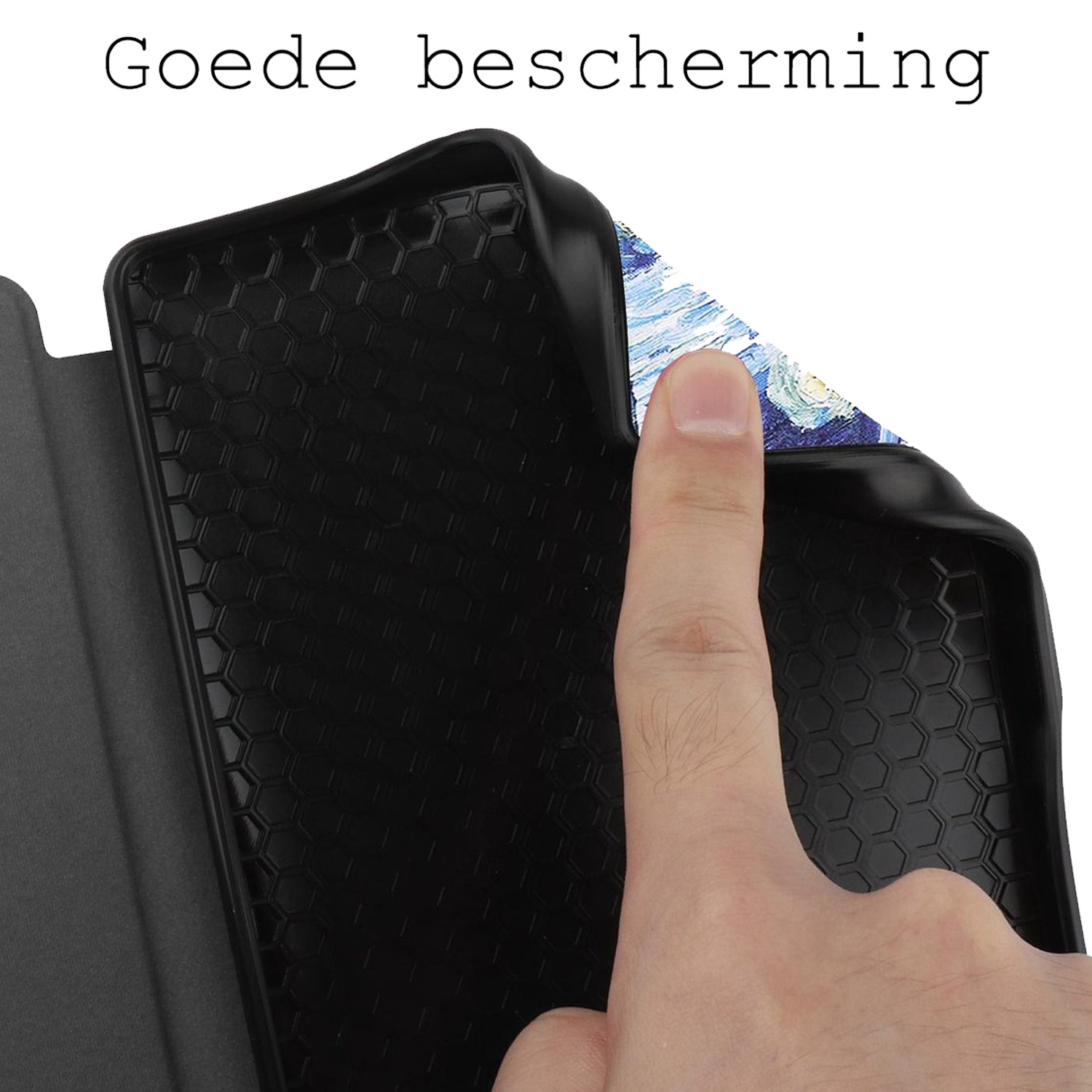 BASEY. Hoes Geschikt voor Kobo Nia Hoesje Bookcase Cover Hoes - Hoesje Geschikt voor Kobo Nia Hoes Cover Case - Sterrenhemel