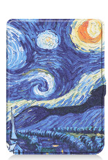 BASEY. Hoes Geschikt voor Kobo Nia Hoesje Bookcase Cover Hoes - Hoesje Geschikt voor Kobo Nia Hoes Cover Case - Sterrenhemel