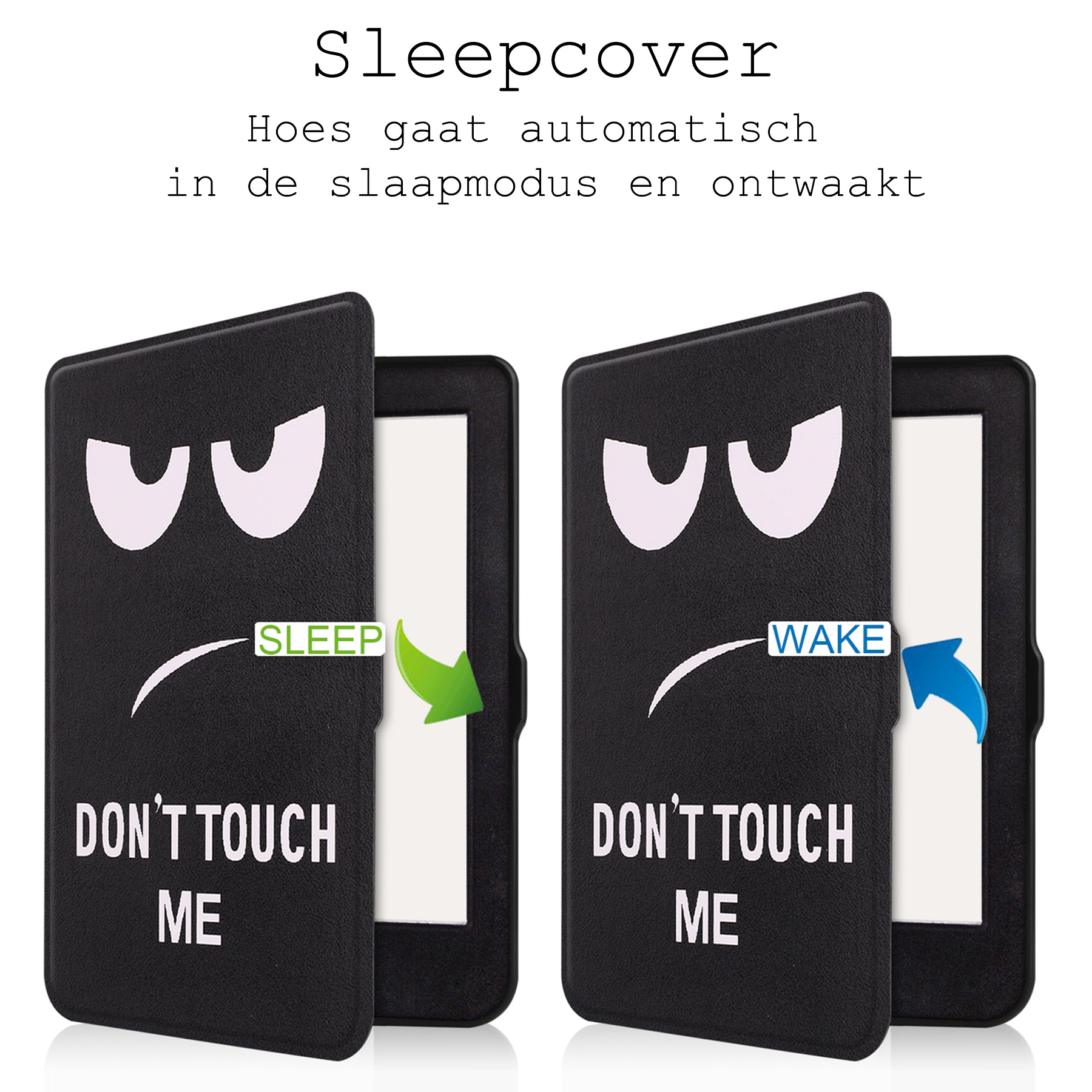 BASEY. Hoes Geschikt voor Kobo Nia Hoesje Bookcase Cover Hoes - Hoesje Geschikt voor Kobo Nia Hoes Cover Case - Don't Touch Me