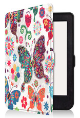 BASEY. Hoes Geschikt voor Kobo Nia Hoesje Bookcase Cover Hoes - Hoesje Geschikt voor Kobo Nia Hoes Cover Case - Vlinders