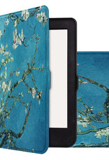 NoXx Hoes Geschikt voor Kobo Nia Hoesje Bookcase Cover Book Case Hoes Sleepcover - Bloesem