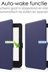 NoXx Hoes Geschikt voor Kobo Nia Hoesje Bookcase Cover Book Case Hoes Sleepcover - Donkerblauw