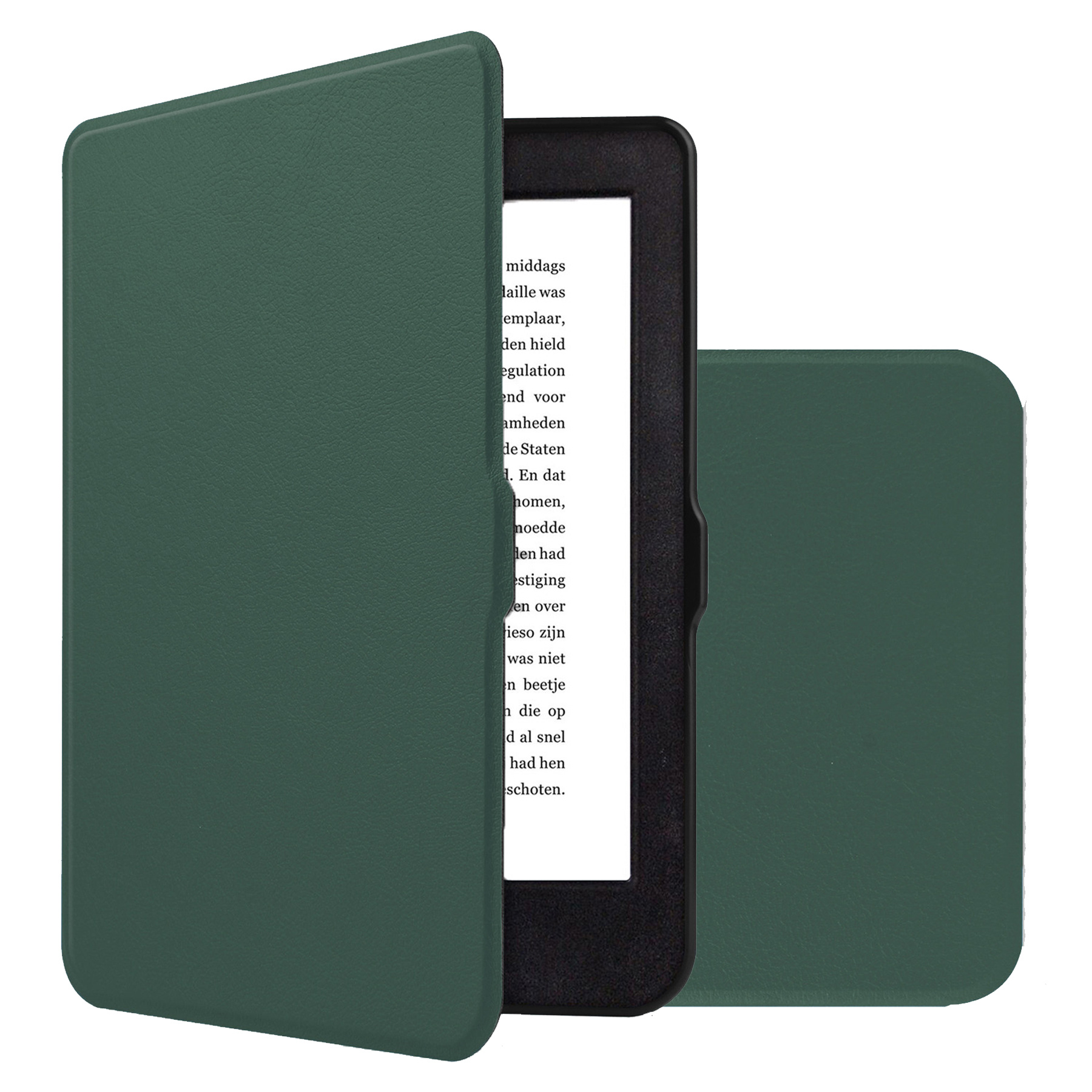 NoXx Hoes Geschikt voor Kobo Nia Hoesje Bookcase Cover Book Case Hoes Sleepcover - Donkergroen