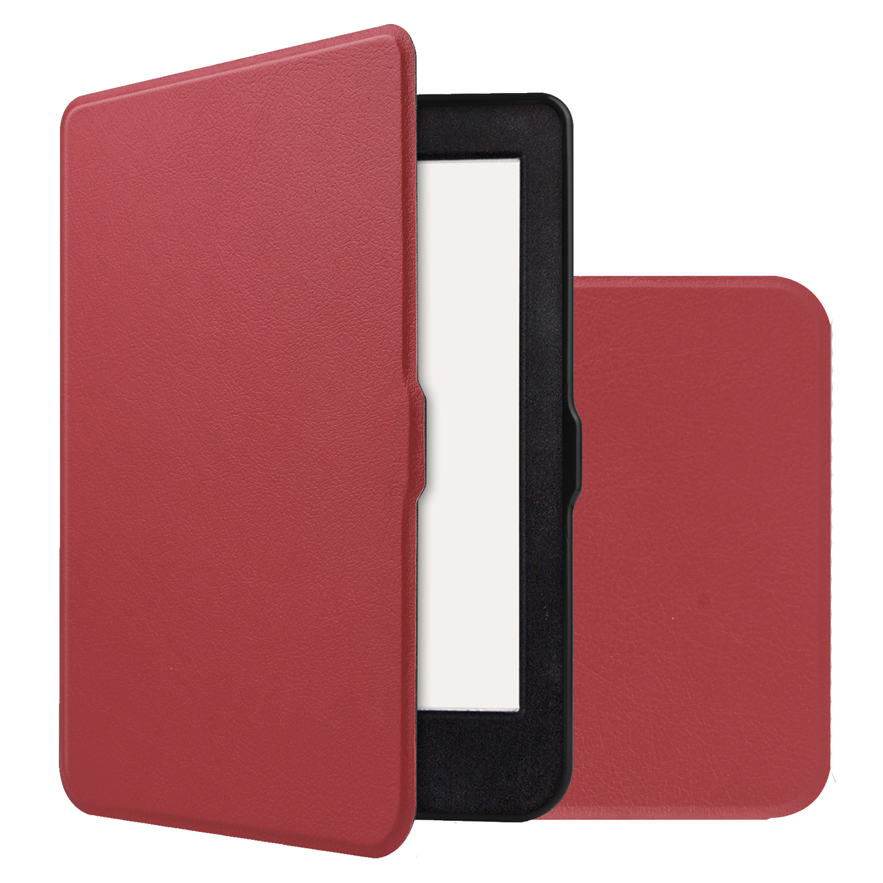 NoXx Hoes Geschikt voor Kobo Nia Hoesje Bookcase Cover Book Case Hoes Sleepcover - Donkerrood