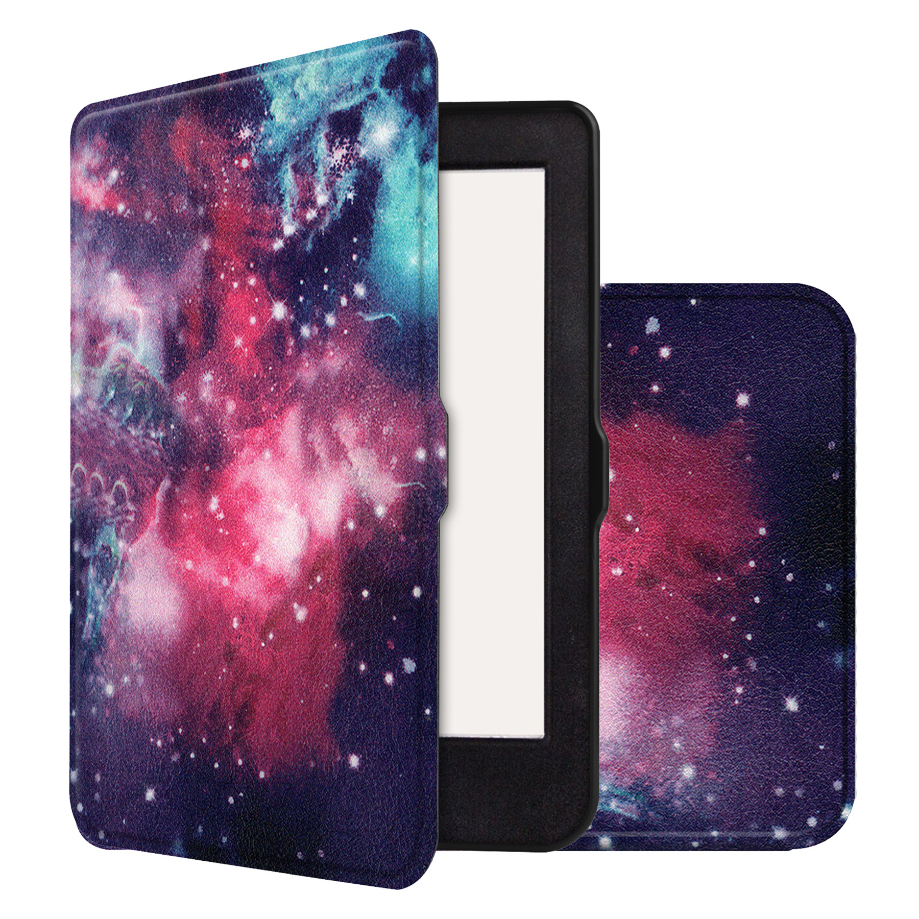 NoXx Hoes Geschikt voor Kobo Nia Hoesje Bookcase Cover Book Case Hoes Sleepcover - Galaxy
