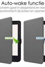 NoXx Hoes Geschikt voor Kobo Nia Hoesje Bookcase Cover Book Case Hoes Sleepcover - Grijs