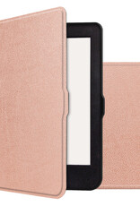 NoXx Hoes Geschikt voor Kobo Nia Hoesje Bookcase Cover Book Case Hoes Sleepcover - Rosé Goud