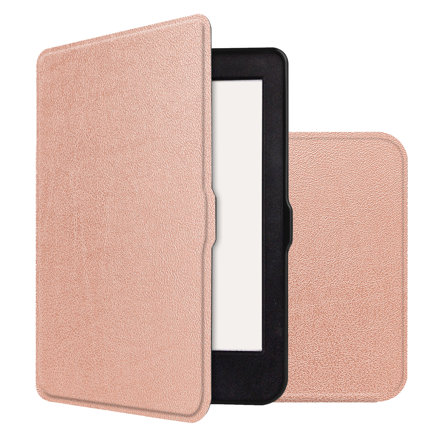 NoXx Hoes Geschikt voor Kobo Nia Hoesje Bookcase Cover Book Case Hoes Sleepcover - Rosé Goud
