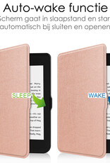 NoXx Hoes Geschikt voor Kobo Nia Hoesje Bookcase Cover Book Case Hoes Sleepcover - Rosé Goud