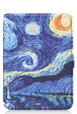 NoXx Hoes Geschikt voor Kobo Nia Hoesje Bookcase Cover Book Case Hoes Sleepcover - Sterrenhemel