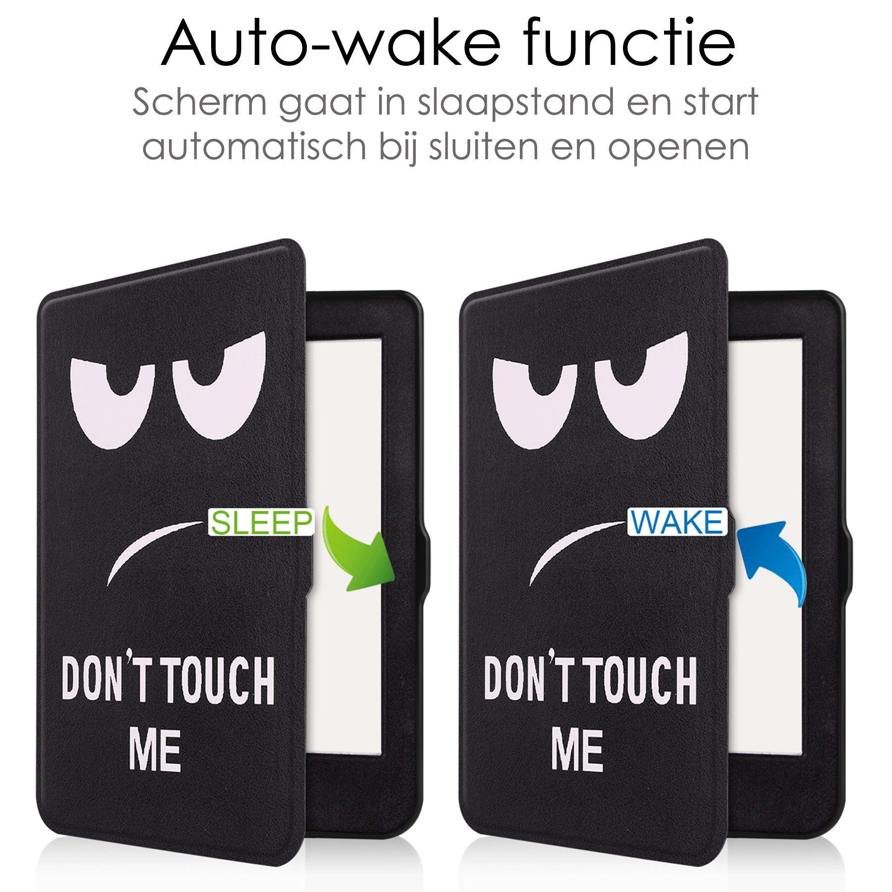 NoXx Hoes Geschikt voor Kobo Nia Hoesje Bookcase Cover Book Case Hoes Sleepcover - Don't Touch Me