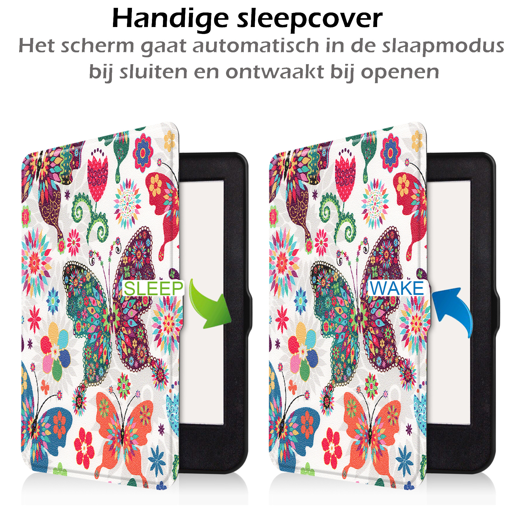 Nomfy Hoesje Geschikt voor Kobo Nia Hoes Book Case - Hoes Geschikt voor Kobo Nia Hoesje Book Cover - Vlinders