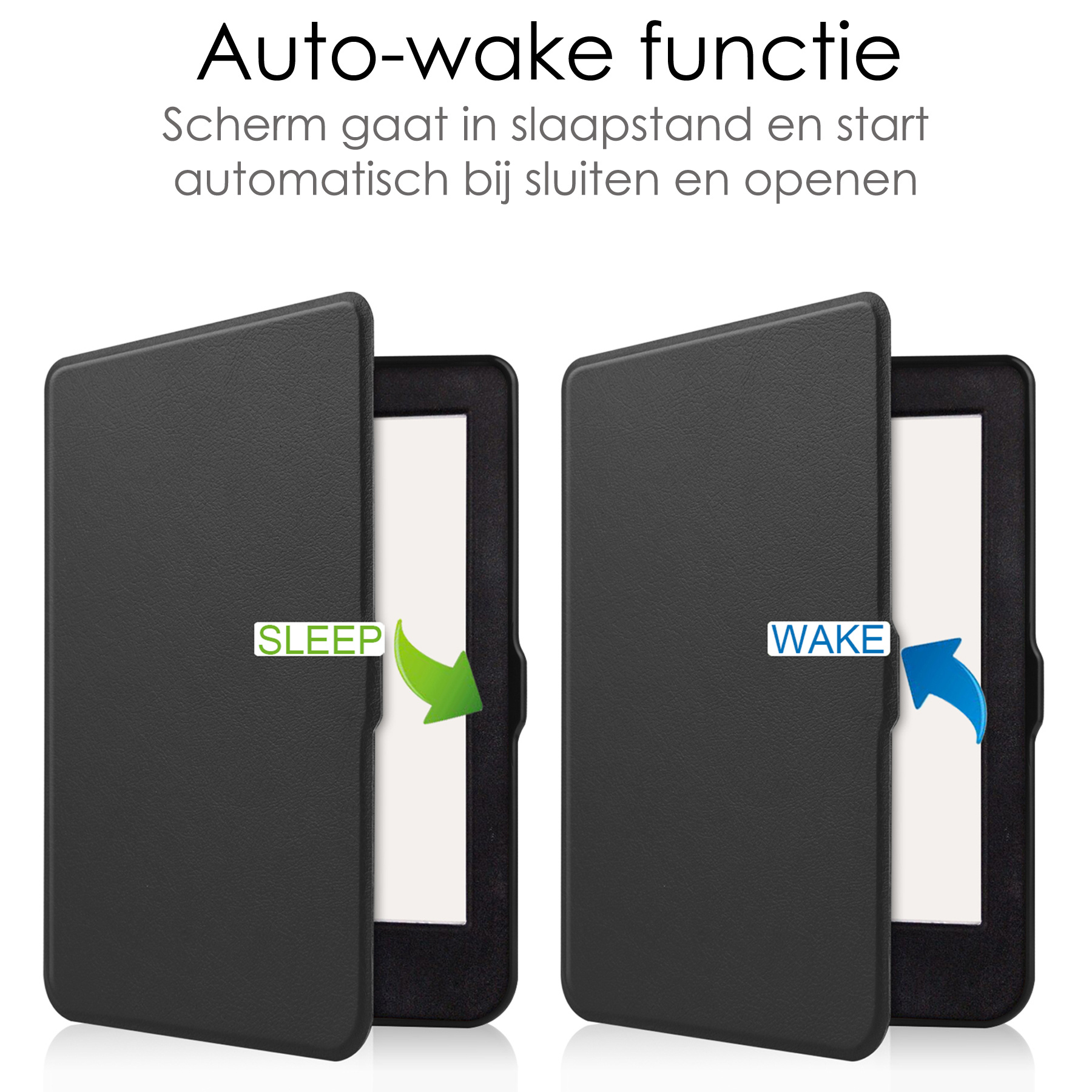 NoXx Hoes Geschikt voor Kobo Nia Hoesje Bookcase Cover Book Case Hoes Sleepcover - Zwart