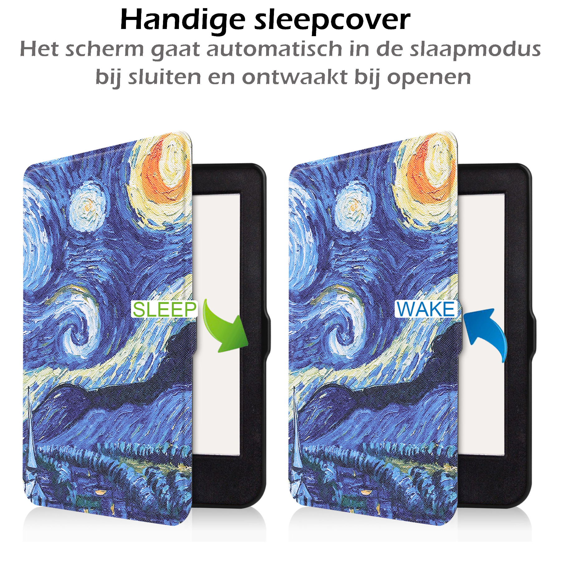 Nomfy Hoesje Geschikt voor Kobo Nia Hoes Book Case - Hoes Geschikt voor Kobo Nia Hoesje Book Cover - Sterrenhemel
