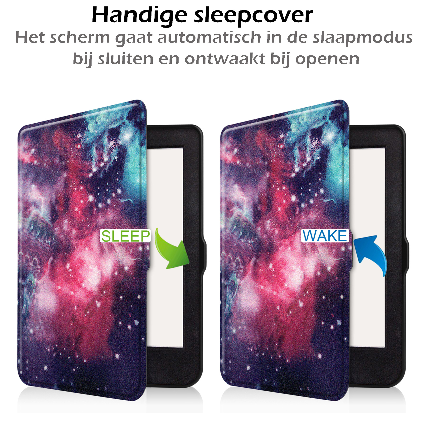 Nomfy Hoesje Geschikt voor Kobo Nia Hoes Book Case - Hoes Geschikt voor Kobo Nia Hoesje Book Cover - Galaxy