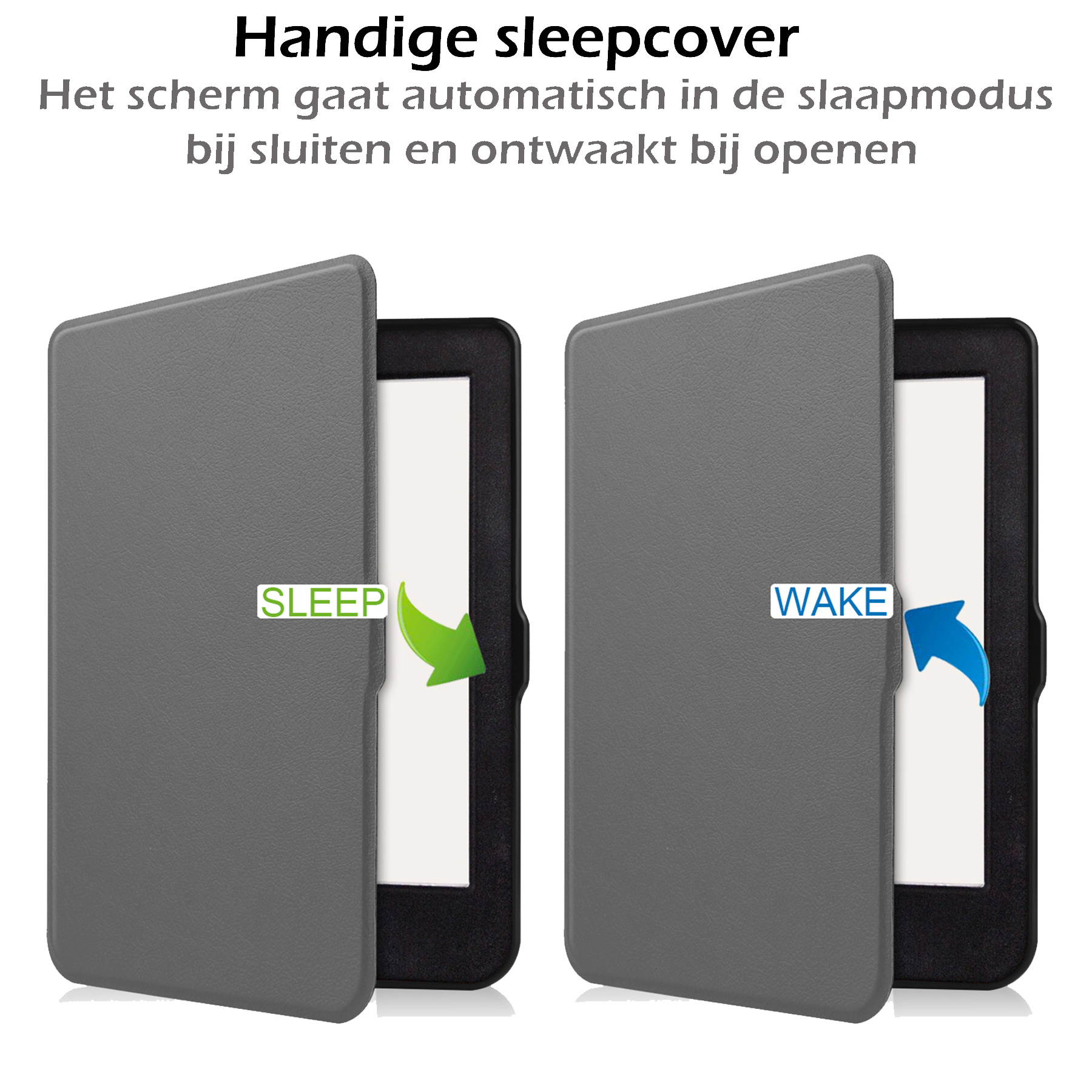 Nomfy Hoesje Geschikt voor Kobo Nia Hoes Book Case - Hoes Geschikt voor Kobo Nia Hoesje Book Cover - Grijs