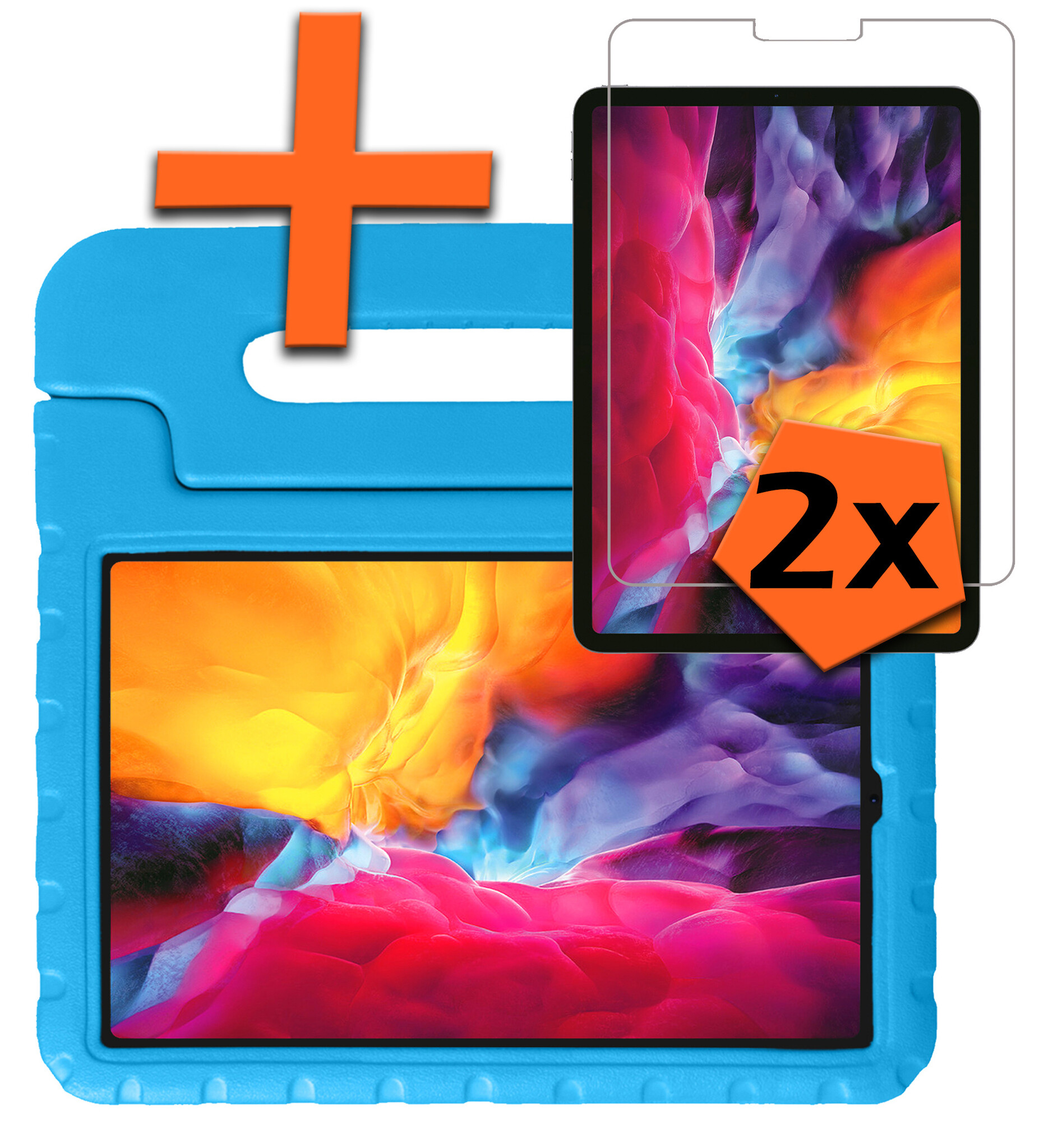 Nomfy Nomfy iPad Pro 11 inch (2020) Kinderhoes Met 2x Screenprotector - Lichtblauw