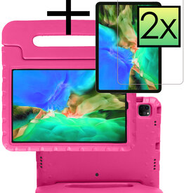 NoXx NoXx iPad Pro 11 inch (2021) Kinderhoes Met 2x Screenprotector - Roze
