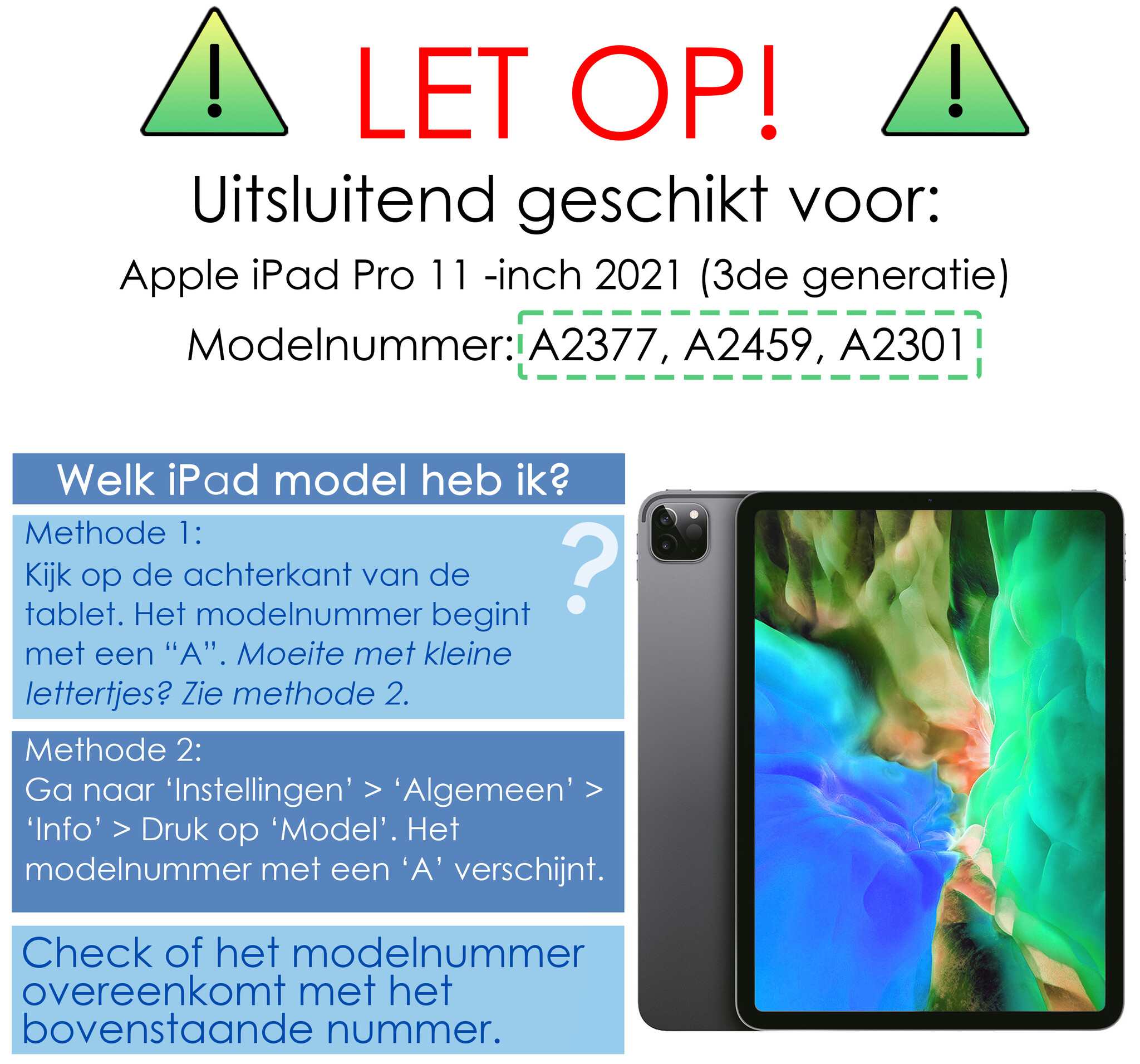 NoXx NoXx iPad Pro 11 inch (2021) Kinderhoes Met 2x Screenprotector - Zwart