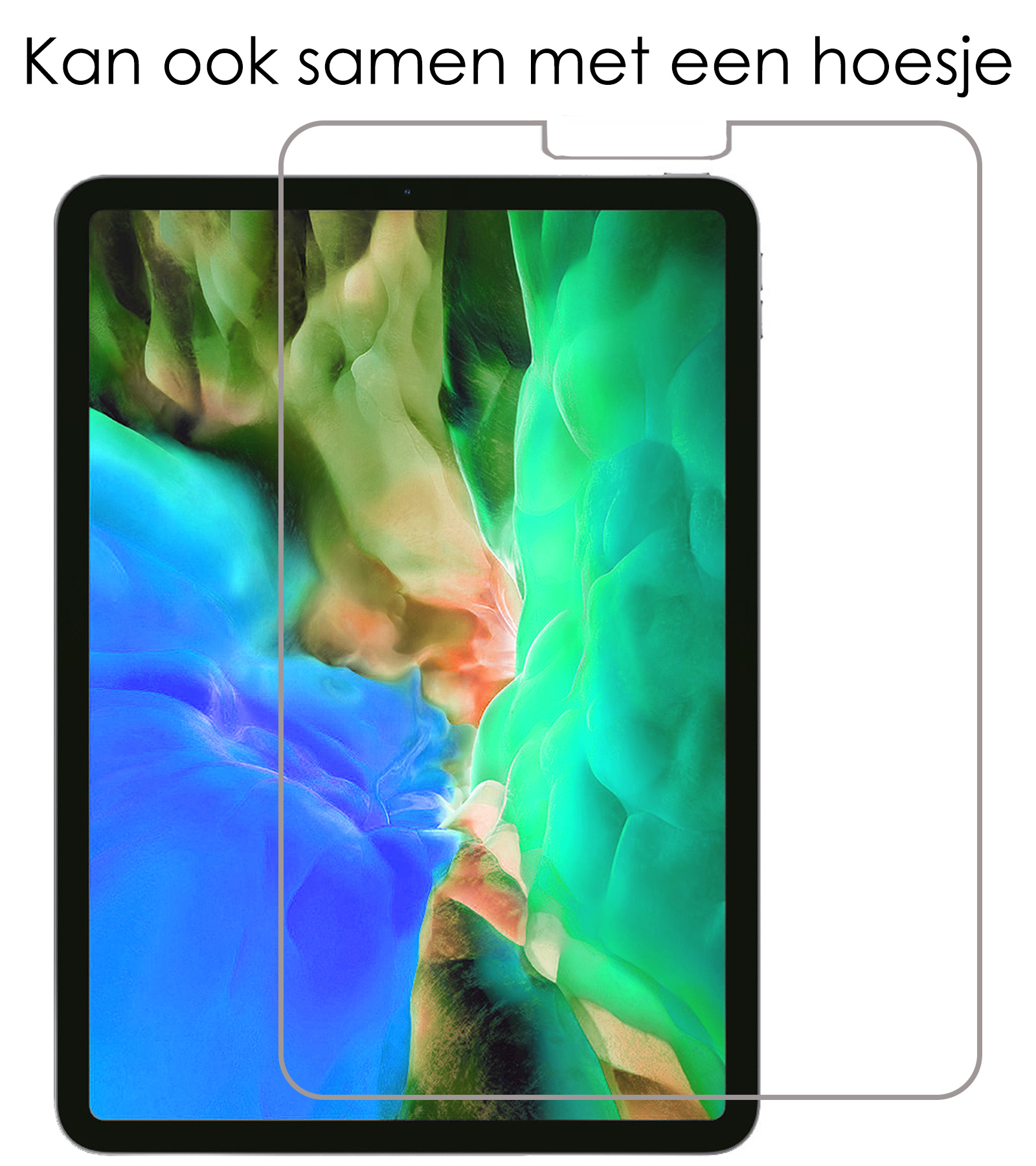 NoXx NoXx iPad Pro 11 inch (2021) Kinderhoes Met 2x Screenprotector - Zwart