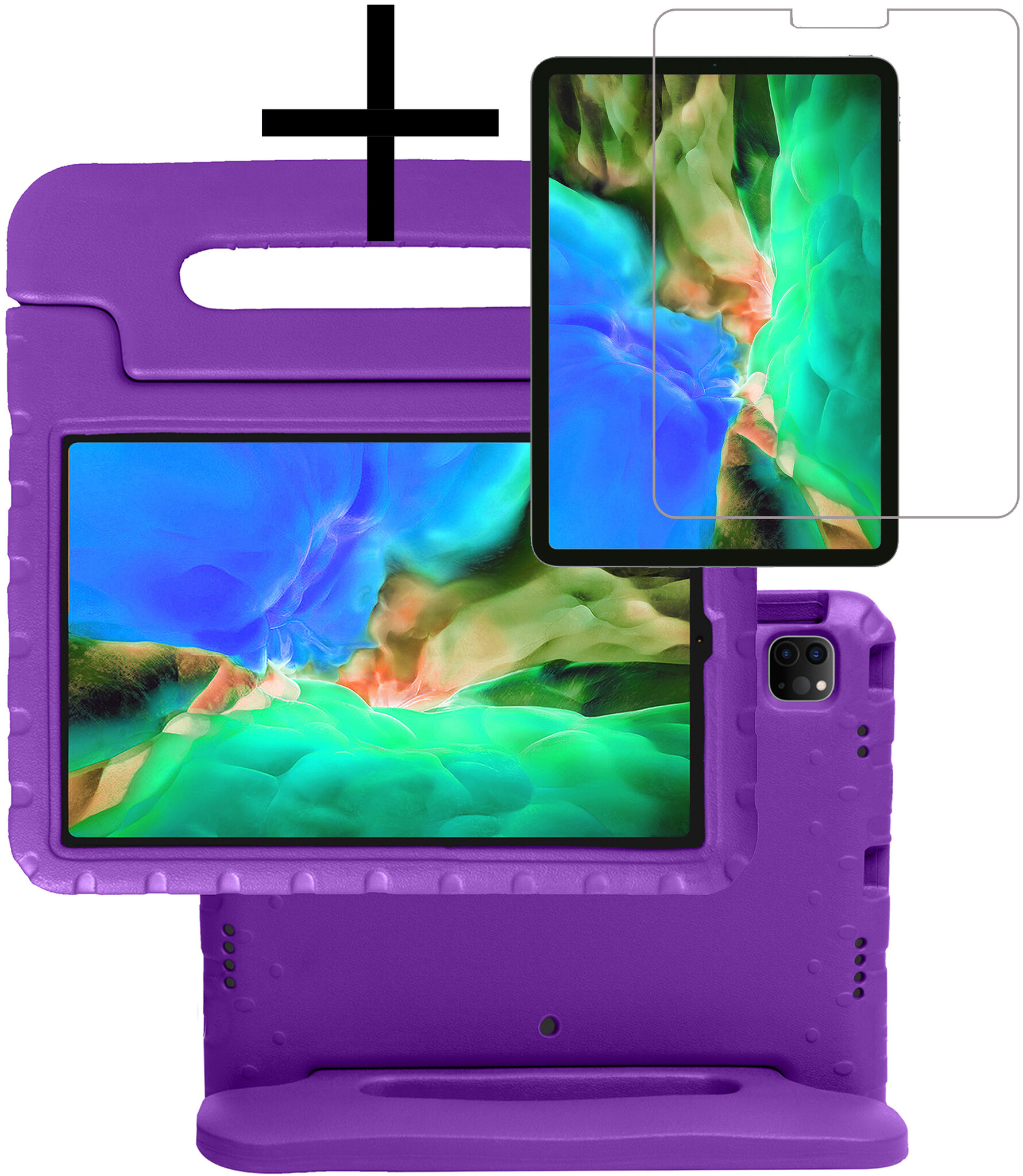 NoXx NoXx iPad Pro 11 inch (2022) Kinderhoes Met Screenprotector - Paars